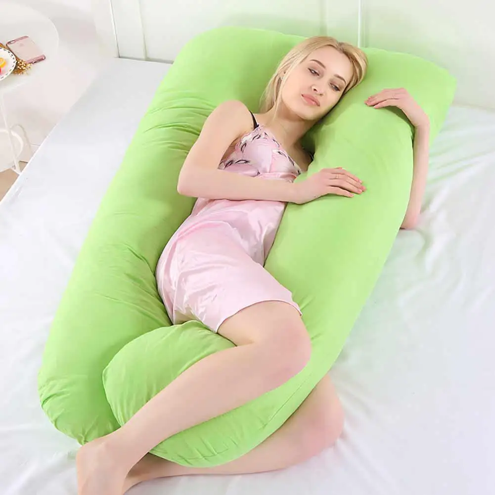 Adeeing многофункциональная подушка для беременных женщин Удобная u-образная подушка для бокового сна для беременных подушка для тела - Цвет: green