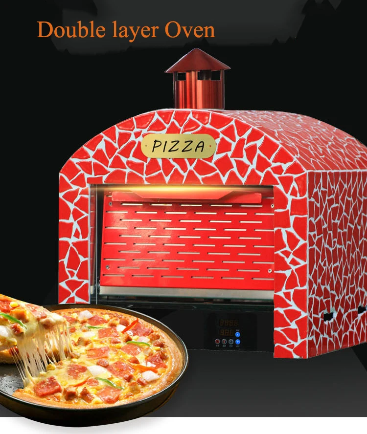 

Commercial oven Pizza bread/ cake/ fruit pie /moon cake baking machine Electric Dome Pizza oven Machine with Chimney top