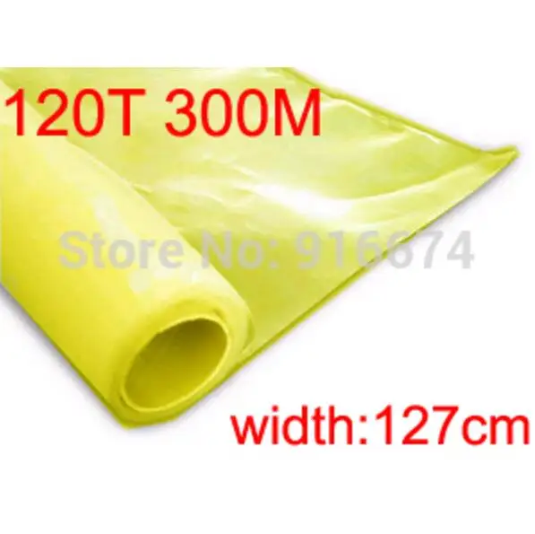 Free shipping 1 meter 120T 300M yellow color polyester silk screen printing mesh 120T 127CM width asm 120t 2