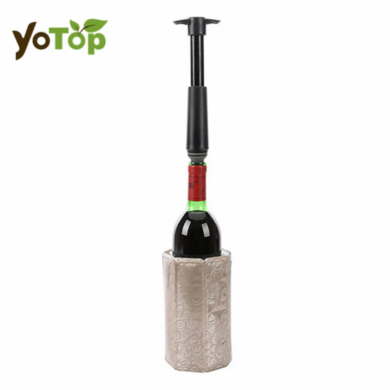 YOTOP Plastic Red Wine Vacuum Air Pump Bottle Stopper Stainless Steel Champagne Whisky Vacuum