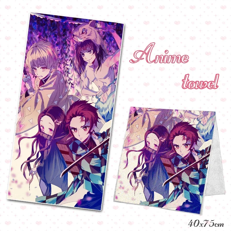 Аниме Ванна Полотенца демон убийца Kimetsu без Yaiba DIY Индивидуальный заказ Ванная