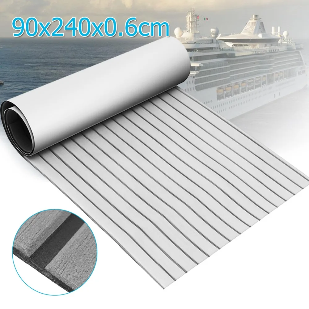 

Grey with Black Seam Line Self Adhesive EVA Foam Teak Sheet Boat Yacht Synthetic Decking 0.6cm 90x240cm Foam Floor Mat Non-skid