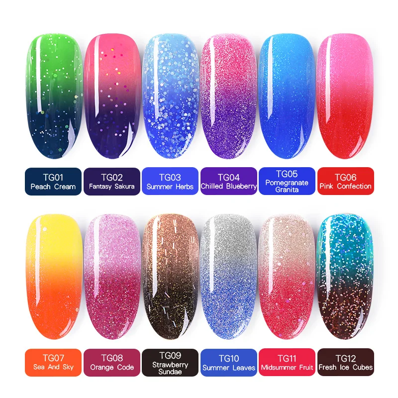 BORN PRETTY Thermal Nail Gel 6ml Temperature Color Changing Varnish Soak Off Nail Art UV LED Gel La