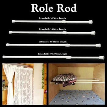 

Curtain Rail Pole Rod Telescopic Tension High Carbon Steel Extendable For Bathroom UD88