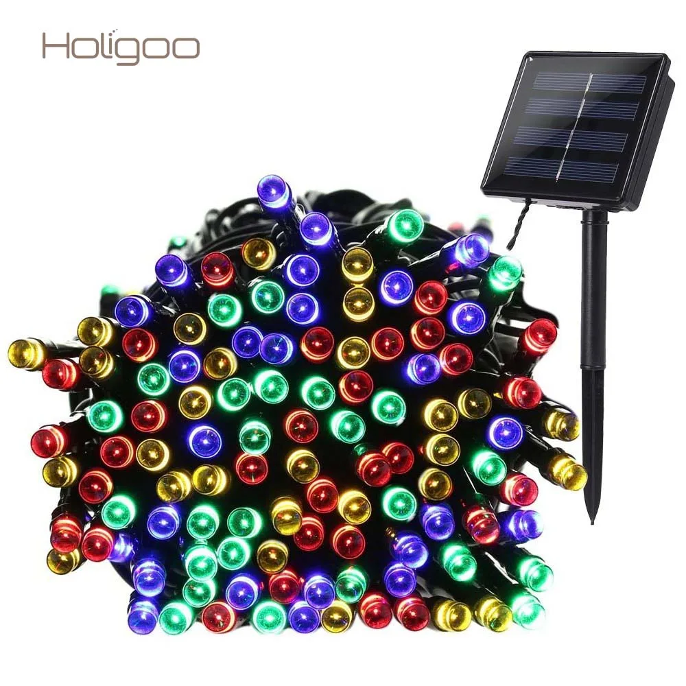 

Holigoo Outdoor Lighting 22m 200 LED Solar String Lights Fairy Garland Light String Christmas Party Garden Wedding Decoration