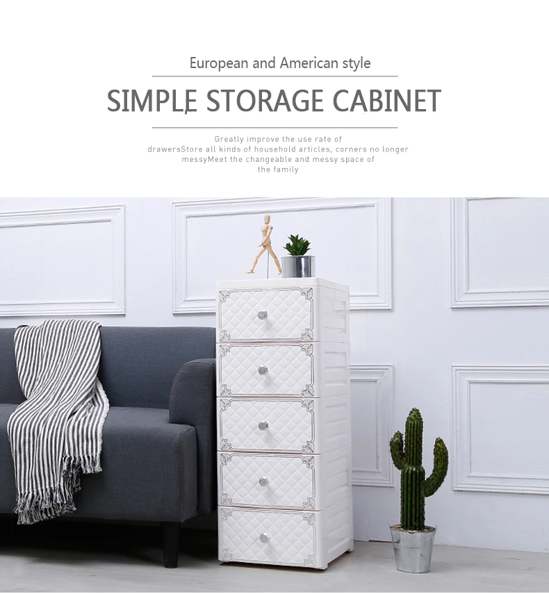 Drawer Organizer Plastic Toy Storage Cabinet For Bedroom Clothes