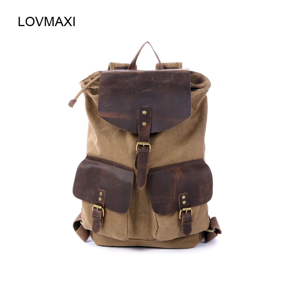 

LOVMAXI Large vintage male canvas backpacks men causal bags travel bag big