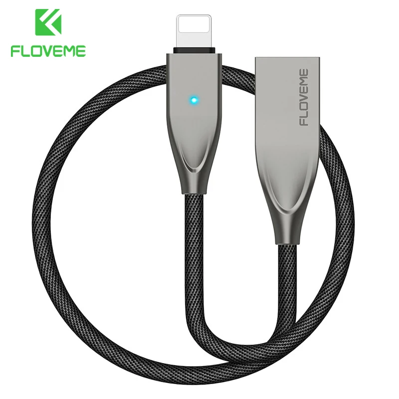  FLOVEME Auto Trennen USB Kabel Für iPhone X 7 Plus 5 V/2.1A Schnelle Lade LED Daten Sync Kabel für 