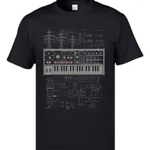 Электронный музыкальный синтезатор иллюстрации футболки для мужчин хлопок музыкальная группа Клуб Топы И Футболки электронная клавиатура AM футболки