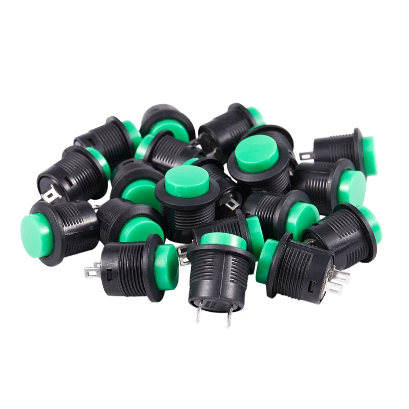 

20Pcs 3A/AC250V Mini Waterproof Pushbutton Switch Momentary Type Plastic Head