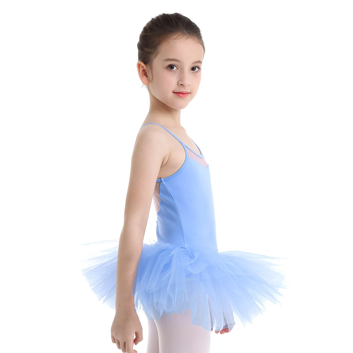 IEFiEL/балетное платье-пачка для детей, купальный костюм с вырезами на спине для девочек, фатиновое балетное танцевальное гимнастическое