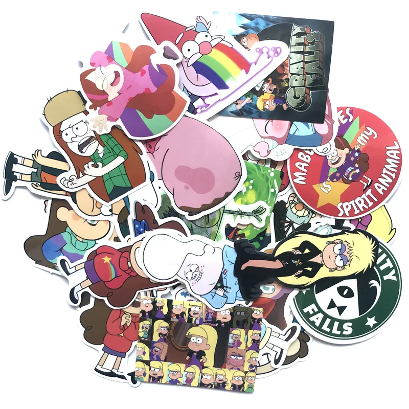 39pcs Gravity Falls Journal Sticker Bomb Wrap Laptop Decal 2018 New Gravity Falls Sticker Car Decal Motorcycle Bicycle guitar