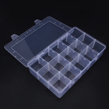 

Adjustable 15 Compartment Plastic Storage Box Case Practical Detachable Jewelry/Earring/Tool Container Organizer Home Storage