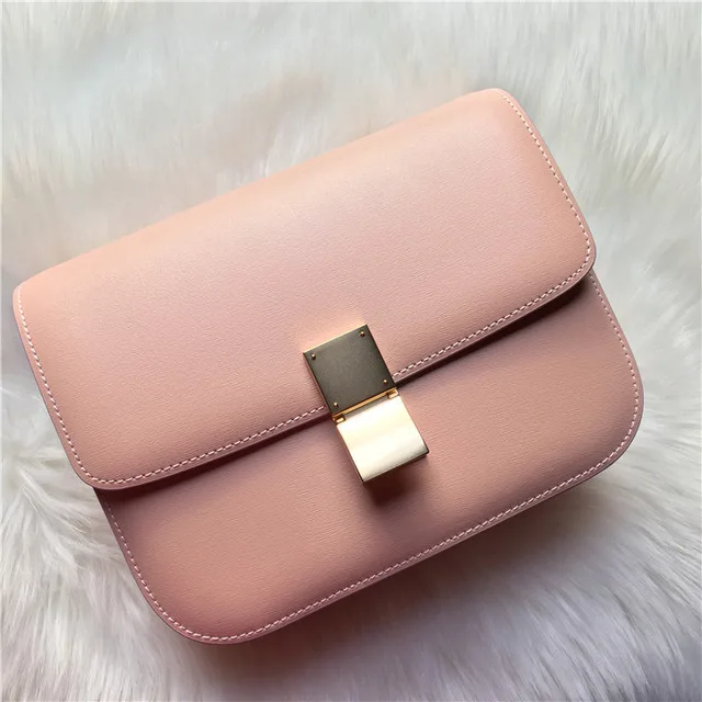 Женская сумка Tofu из натуральной кожи роскошная дизайнерская сумочка известный бренд сумки через плечо для женщин Сумка через плечо bolso mujer - Цвет: pink-big