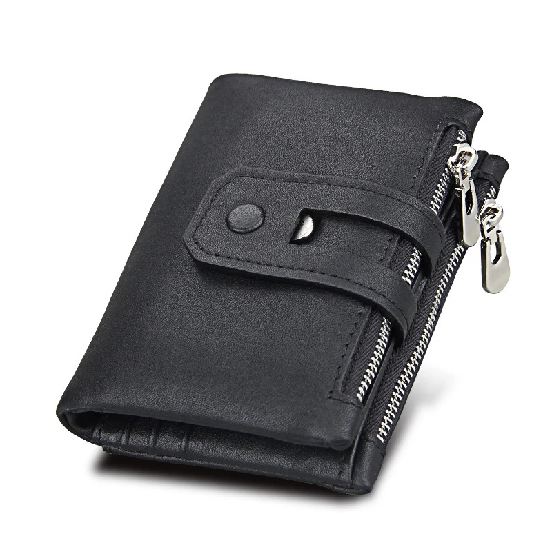 

Genuine Leather Men Wallet fashion Men Wallet Zipper Hasp Male Portomonee Short Coin Purse Brand Perse Carteira For RFID XF311