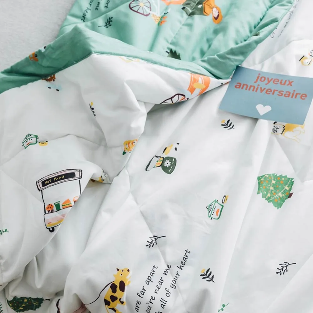 Голубое зеленое Пастырское стеганое одеяло, летнее стеганое одеяло из хлопчатобумажной ткани, одеяло, покрывало для близнецов, полный размер королевы
