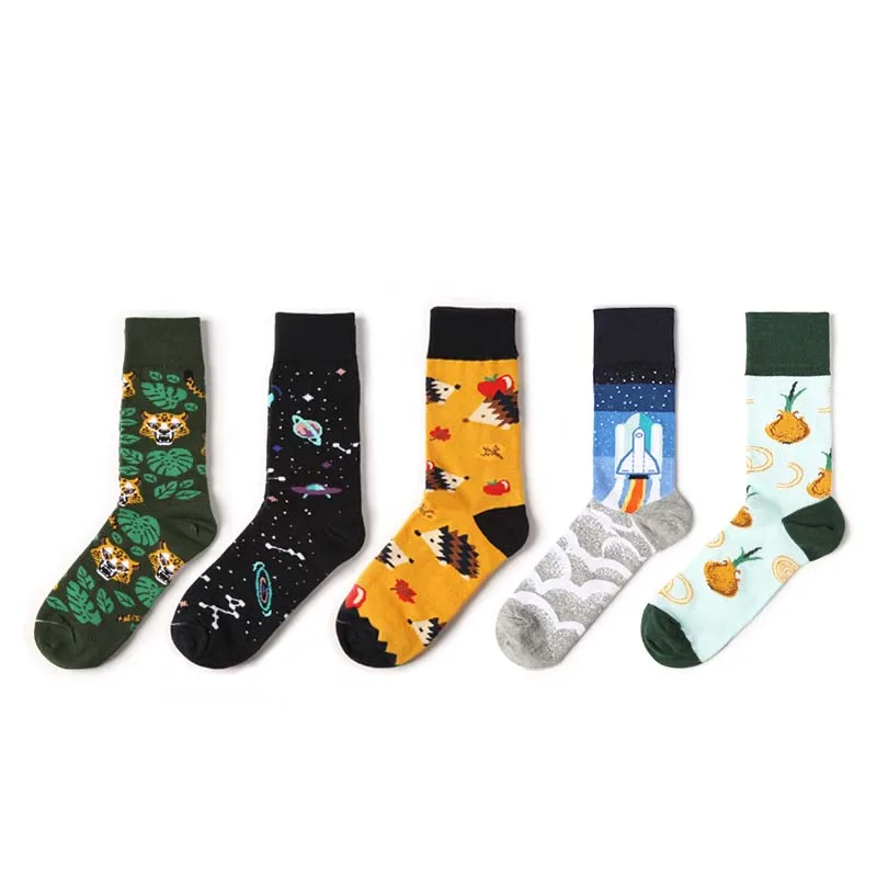 VVQI ins 5pairs harajuku kawaii wonen socks Cartoon animals Tiger hedgehog North Star cute socks streetwear korean funny socks