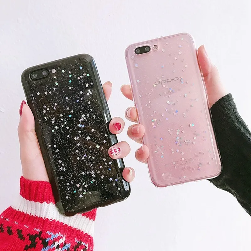 

Case For OPPO R9S R9 R11 R11S R11SPLUS Clear Soft Silicon Bling Star Cover For OPPO A57 A59 R17 OPPO A5 A3 R15 Find X Cases