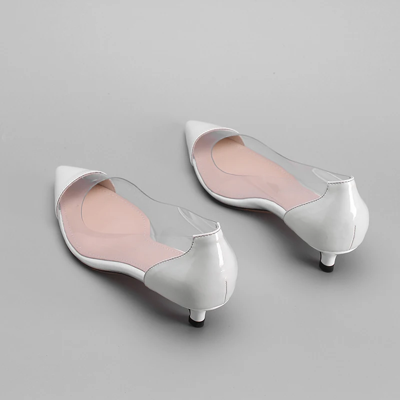 ESVEVA 2019 Women Pumps Thin Low Heel Patent Leather Transparent Sexy Pointed Toe Basic Fashion Ladies Shoes Size 34-39 ESVEVA 2019 Women Pumps Thin Low Heel Patent Leather Transparent Sexy Pointed Toe Basic Fashion Ladies Shoes Size 34-39