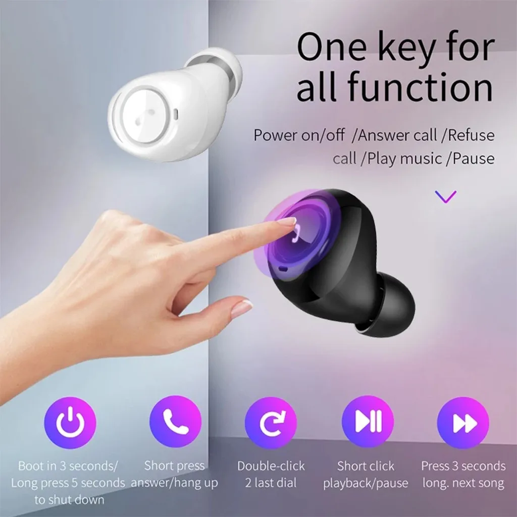 

Mini TWS Twins Wireless In-Ear Portable BT4.2 5.0 Call With Charging Bin Earphones Bluetooth earphone with charging cradle YE