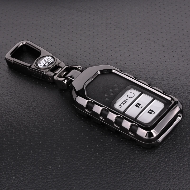

Car Key Cover Case Zinc Alloy/leather For Honda Civic 2017 Accord 2003 2007 Jazz Key Cover Car Accessories