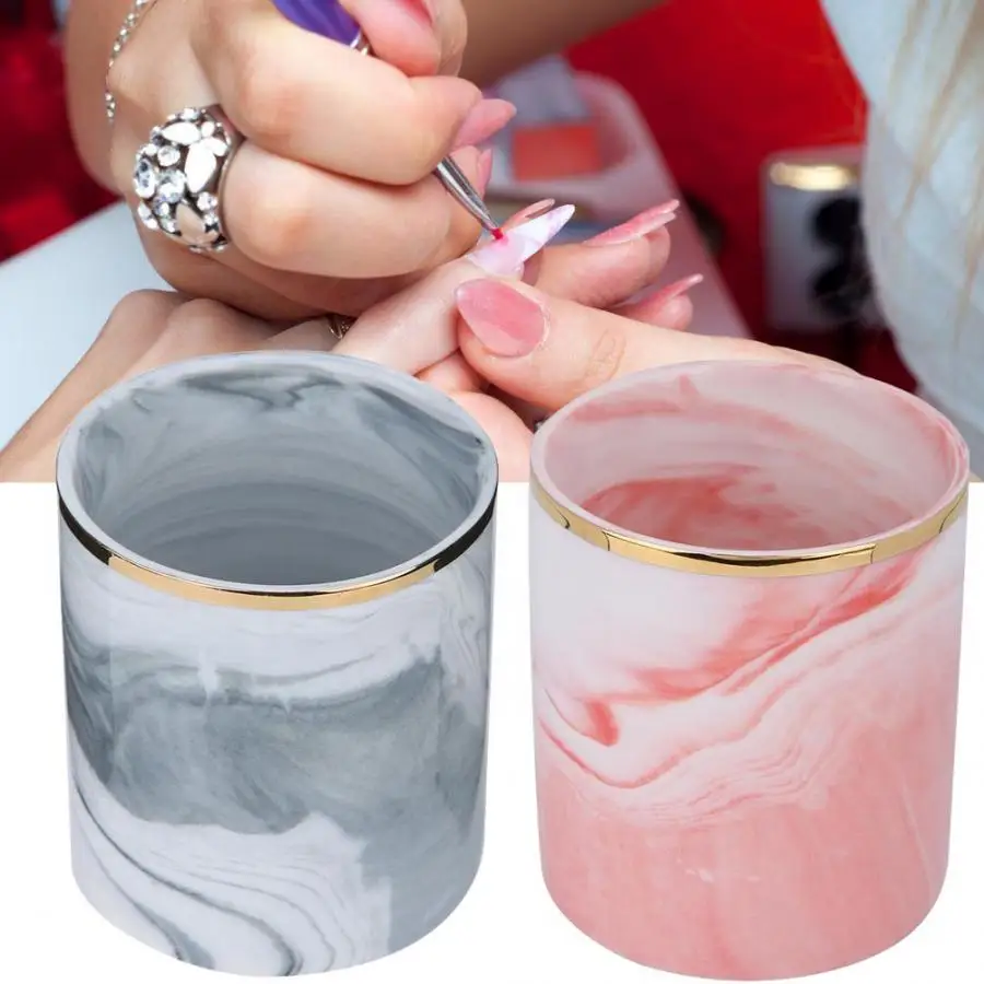 

Nail Tools Storage Box Organizer Manicure Ceramic Storage Brush Pot Box Nail Art Brush Cosmetic Makeup Brushes Organizer Tool