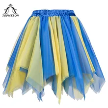 Юбка из тюля TOPMELON Летняя женская мини-юбка женские юбки Клубные вечерние гофрированный с сеткой танцевальные шоу мини короткие юбки