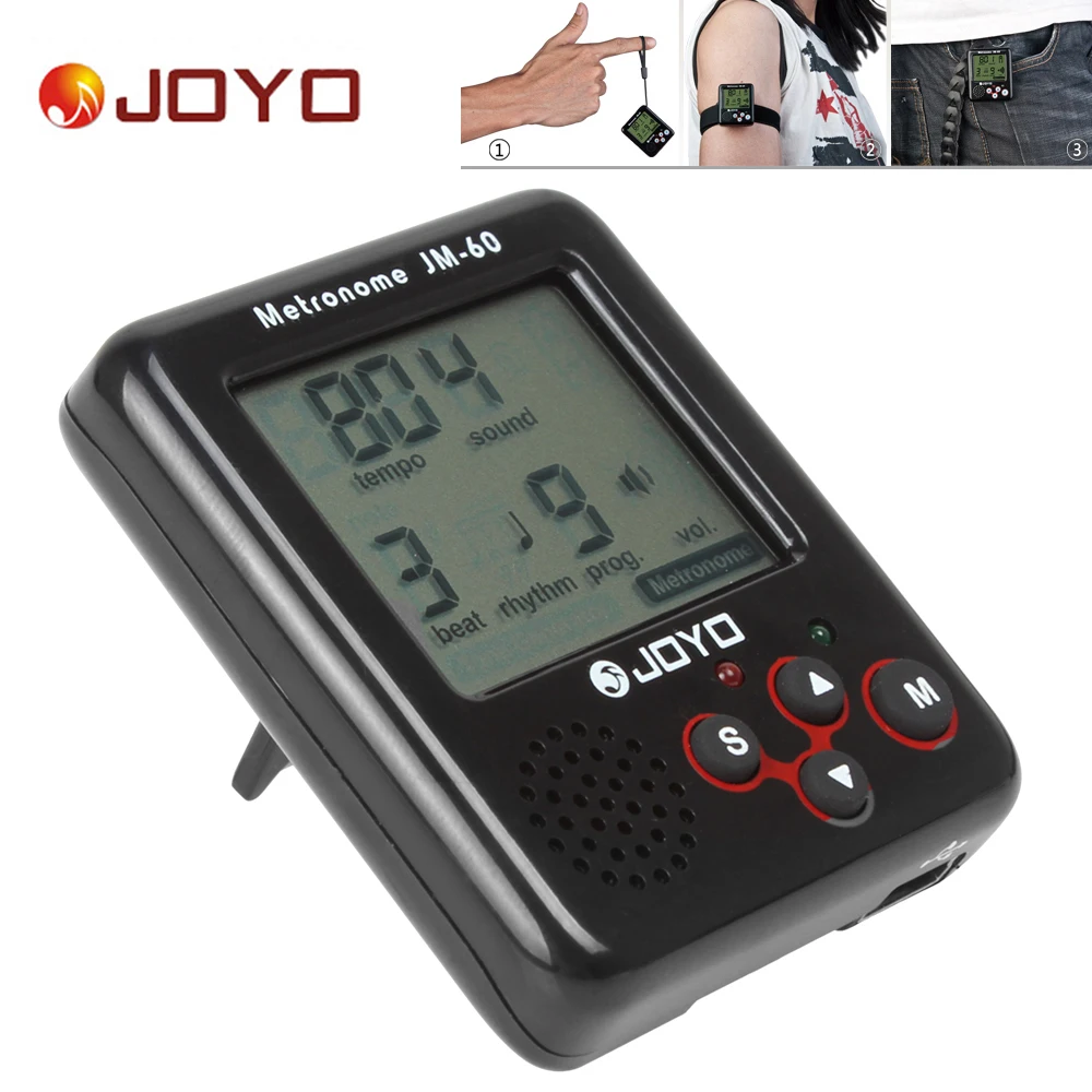 JOYO JM-60 Clip-on цифровой ЖК-дисплей мини метроном маленький размер реальный голос громкий звук метрономо для гитары пианино Запчасти Аксессуары