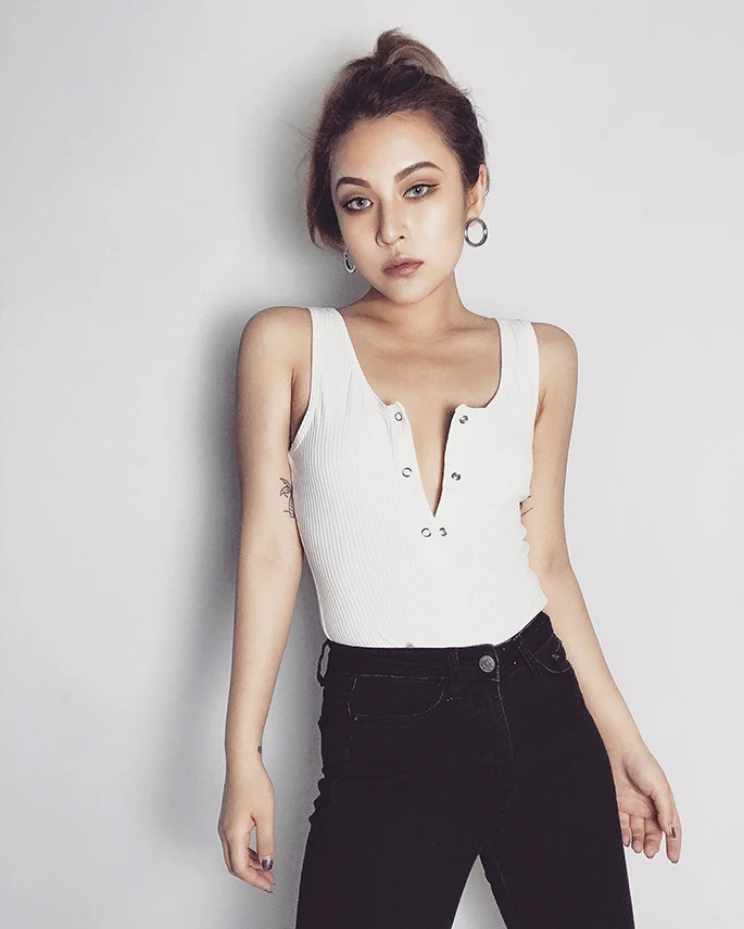 white lace bodysuit Women Sexy Button Front Ribbed Bodysuit Tank Ribbed Bodysuits Daisy Street Body In Rib With Button Detail crotchless bodysuit