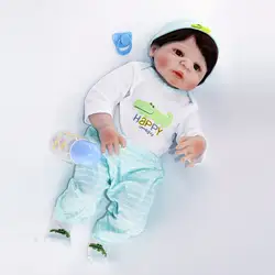 Reborn Baby Doll menino силиконовая виниловая кожа настоящий новорожденный мальчик bebe reborn Этническая кукла 55 см с детской одеждой горячая Распродажа