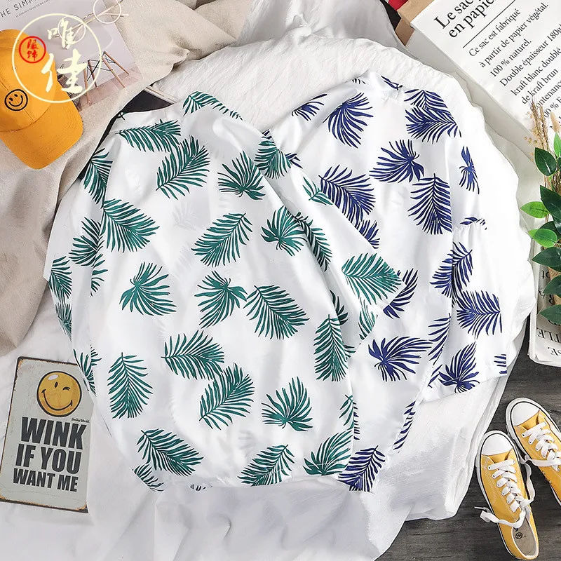 Neploe 2019 летнее японское кимоно для женщин и мужчин с принтом листьев