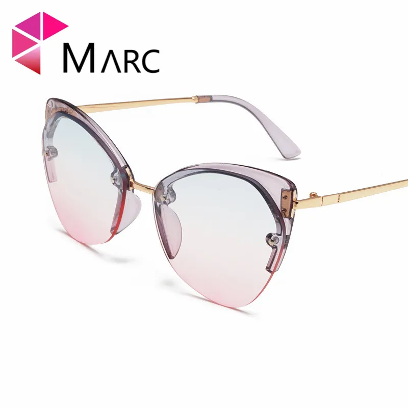 

MARC 2019 New Women's Cat eye Sunglasses Trend Female Brand Male Multicolor Sun Glasses Luxury Travel Gradient Eyewear colorful