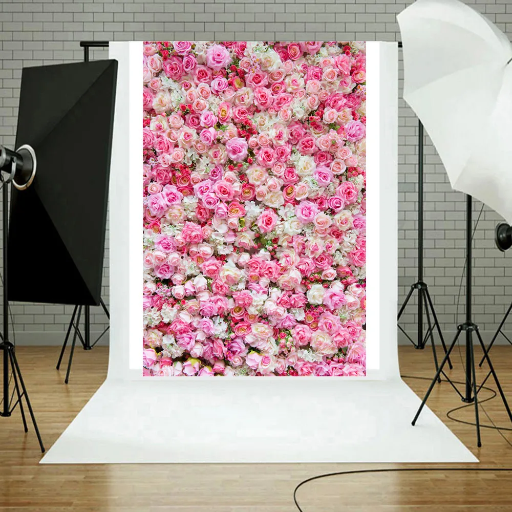 

Party background wall Vinyl Wood Wall Floor Photography Studio Prop Backdrop Roses background waterproof artistic effec 3x5FT