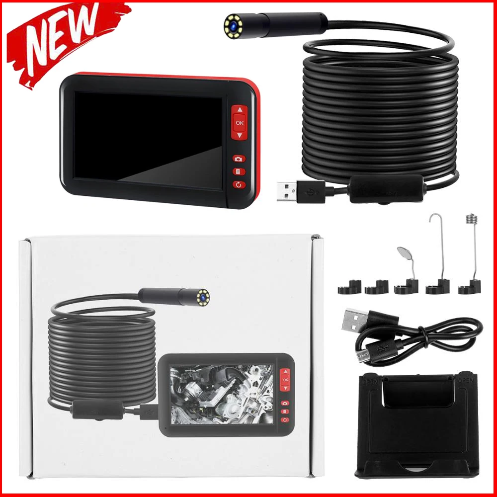 

Endoscope Camera 1920*1080 4.3 Inch Display Led Light 2M 5M 10M Hard Wire Endoscope Inspection Camera Borescope