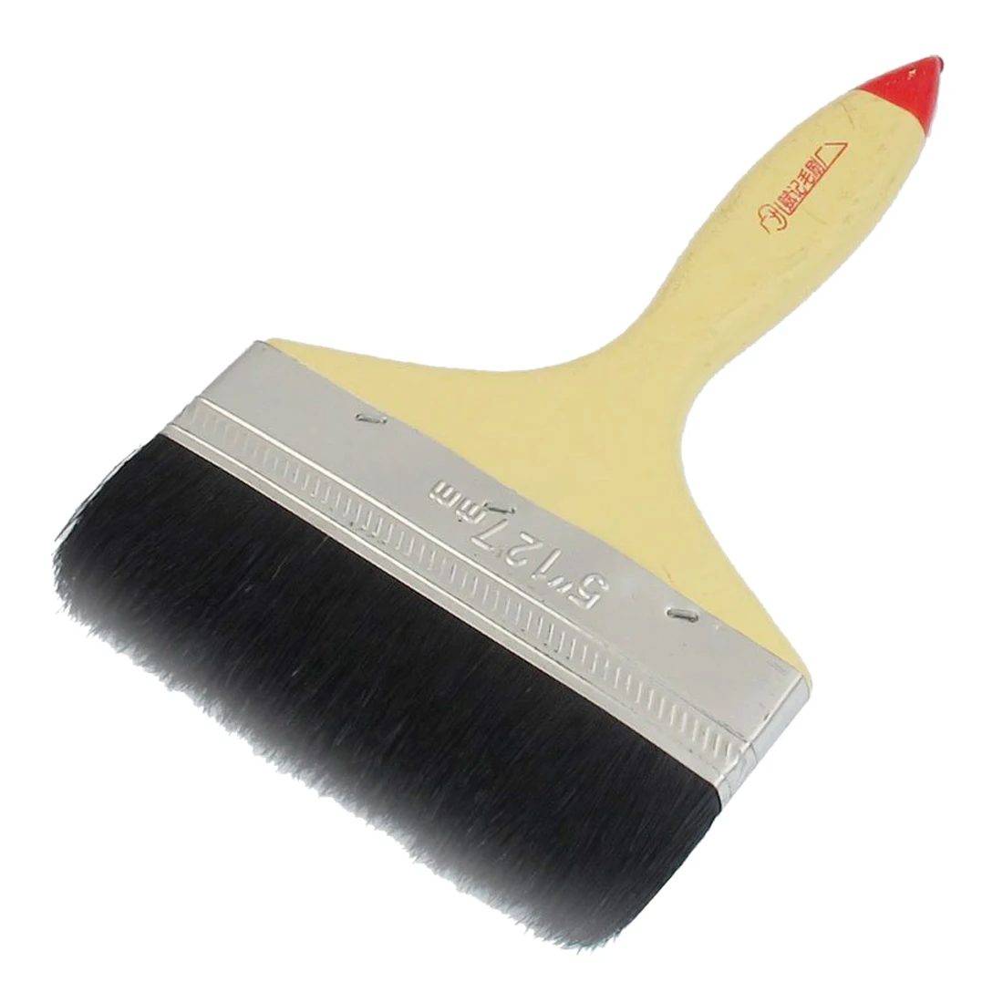 

New 5" Wide Red Tip Wood Handle Black Nylon Filament Oil Painting Painter Brush