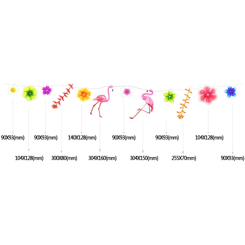3 м Гавайский летний праздничный Декор бумажный флаг овсянка тропический Фламинго листья баннер с днем рождения детский душ цветок Гирлянда деко