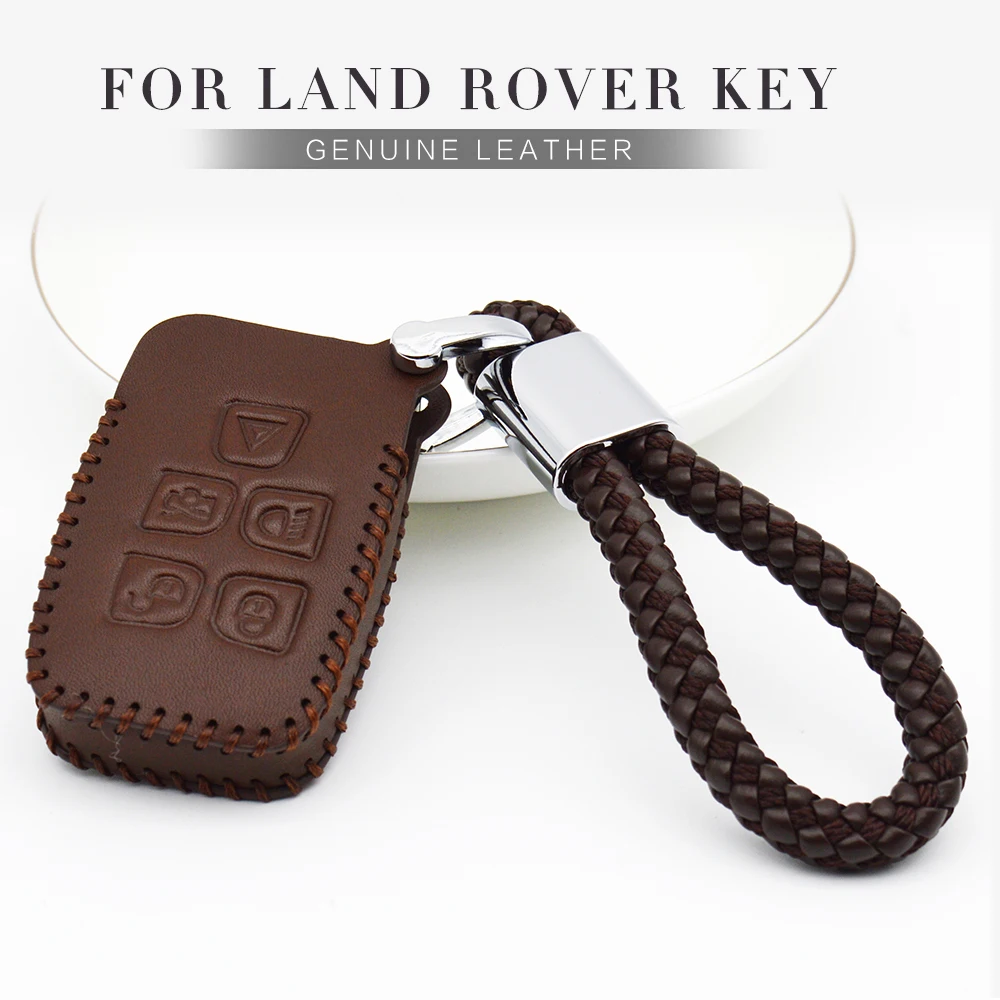 

Genuine Leather Car Key Cover Case For Land Rover Freelander 1 2 Discovery X9 Rang Rover For Jaguar XF Key Ring Protection Case