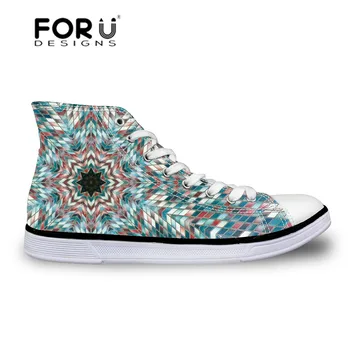 

FORUDESIGNS 3D Print Canvas Shoes for Men Fashion Floral High Top Casual Canvas Shoes Student Ankle Shoes Flat Sapatos