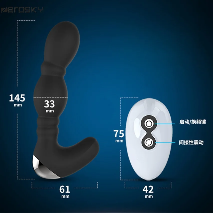 2 Powerful Motors Remote Control Prostate Massage USB Charging Sex Toys for Men Anal Plug Vibrator Prostage Massager Zerosky | Красота и