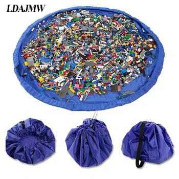 

LDAJMW Hot Portable Waterproof Kids Children Infant Baby Play Mat Large Storage Bags Toy Organizer Blanket Rug Boxes Outdoor Pad