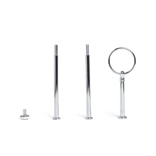 Серебряный Металлический фитинг Свадебный день рождения 3 уровня Круглый Стиль стержень фруктовый лоток(без пластины) Подставка для тортов