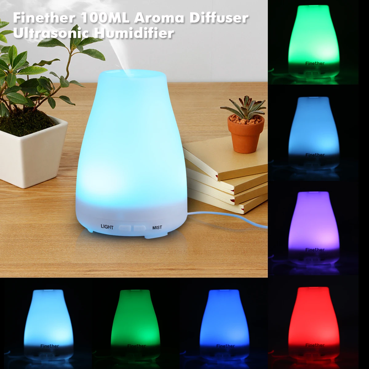 New LED Essential Oil Aroma Diffuser Ultrasonic Humidifier Purifier Aromatherapy