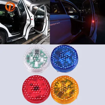 

POSSBAY 2x Car Door Opened Warning LED Strobe Light Wireless Flash Red/Blue/Orange/RGB Indicator Hit Avoid Lamp Waterproof