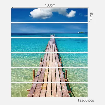 

Sea Beach Pier DIY Steps Sticker Removable Stair Sticker Home Decor Landscape Creative Home Decoration 18*100cm