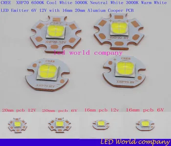 

CREE XHP70 6V or 12V 6500K Cool White, 5000K Neutral White, 3000K Warm White High Power LED with 16mm 20mm Alumium Cooper PCB