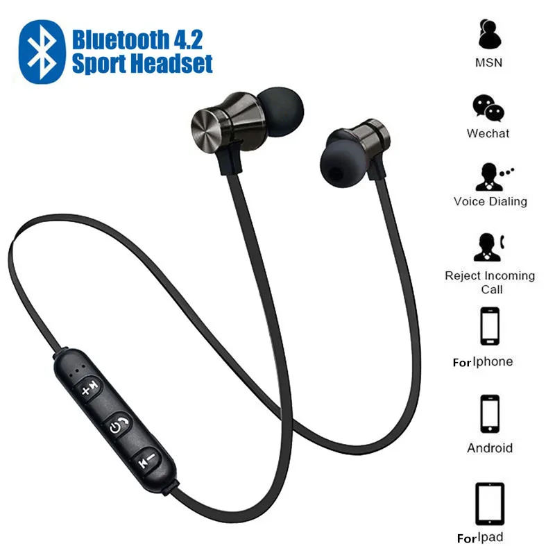 XT11 магнитные беспроводные Bluetooth наушники стерео спортивные наушники водонепроницаемые наушники-вкладыши гарнитура с микрофоном для samsung huawei