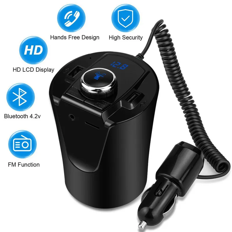 

1 x Cup Car Hands-free Bluetooth 5V 2.1A Receiver Radio Adapter Charger Car FM Transmitter Wireless AUX Audio Dropship 19J6