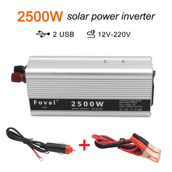 

2500W peak power Solar car power inverter 12V to 220V Auto Inverter Modified Sine Wave dual usb port and Cigarette Lighter Plug