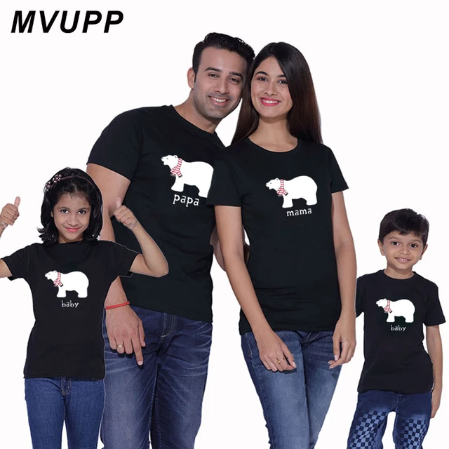 Familia Juego Ropa Oso Papa Mama Ninos Papa Mama Bebe Mira Padre Hijo Hija De Madre T Camisa Mama Y Me Trajes Mama Vestido Aliexpress