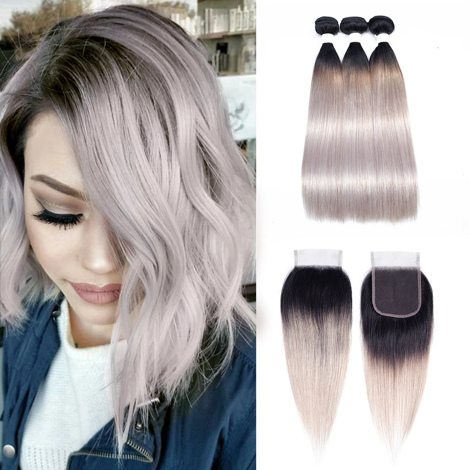 Mogul Hair T 1b White Grey Ombre Human Hair 2 3 Bundles With